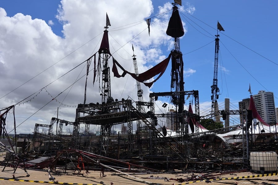 Polícia Científica aponta falha elétrica como causa de incêndio no Circo do Tirú