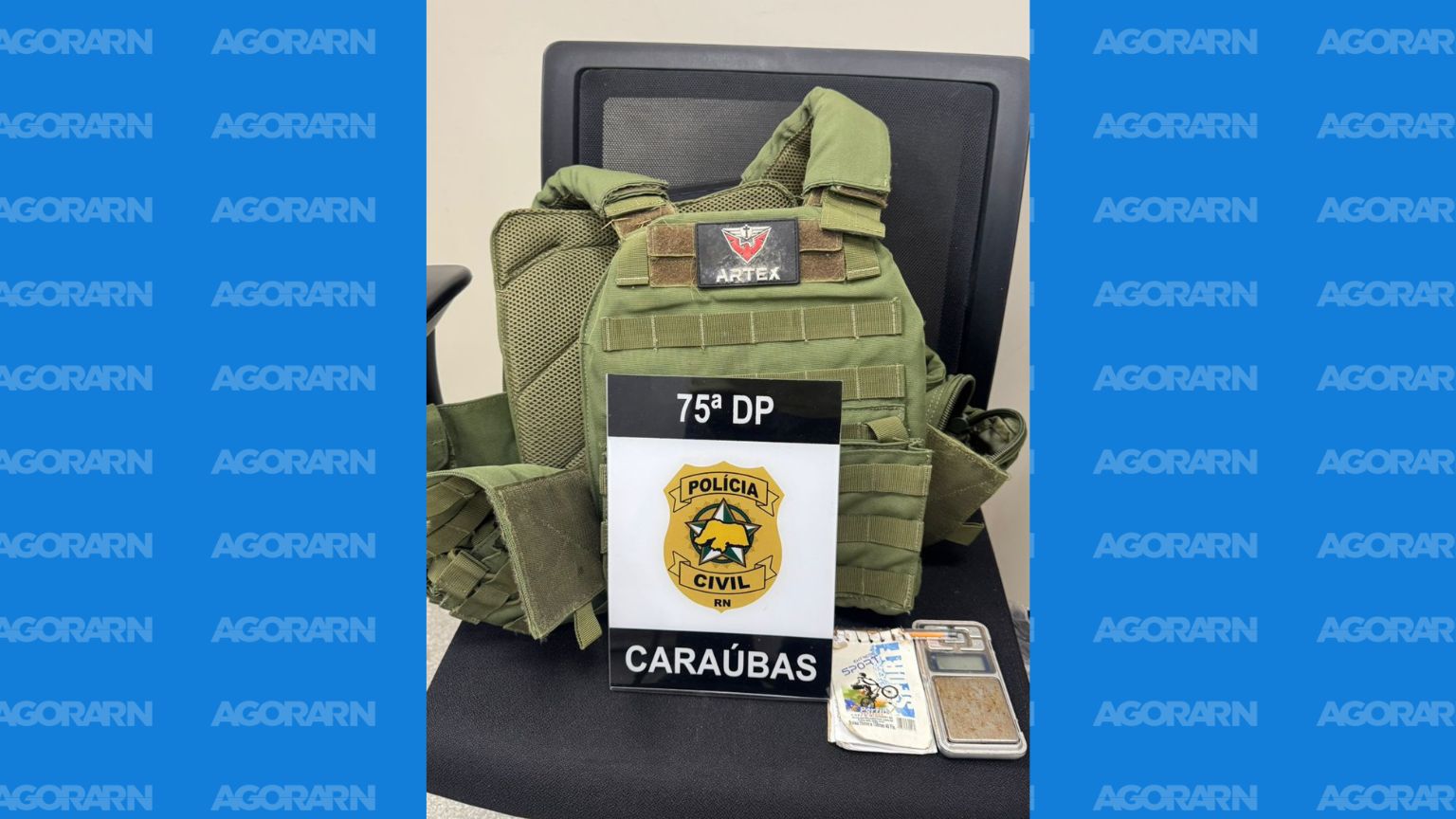 Polícia Civil apreende colete balístico e materiais ligados a grupo criminoso em Caraúbas, RN