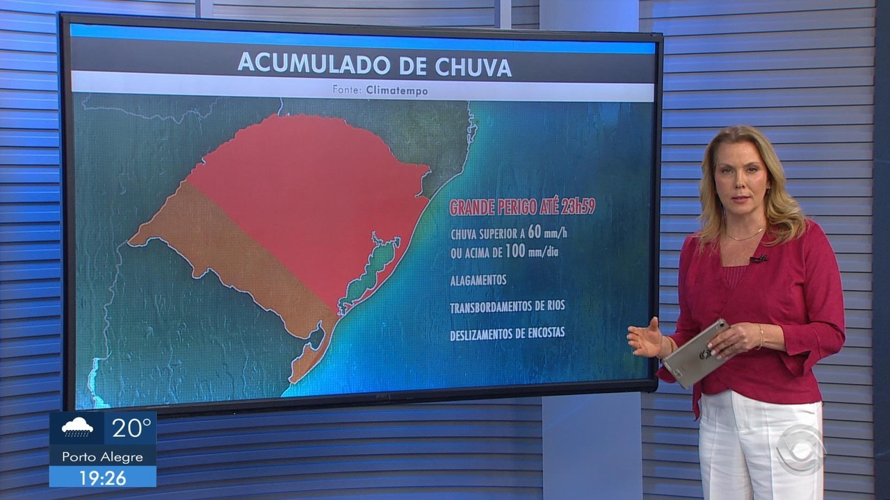 Frente fria mantém alerta para temporais isolados no RS