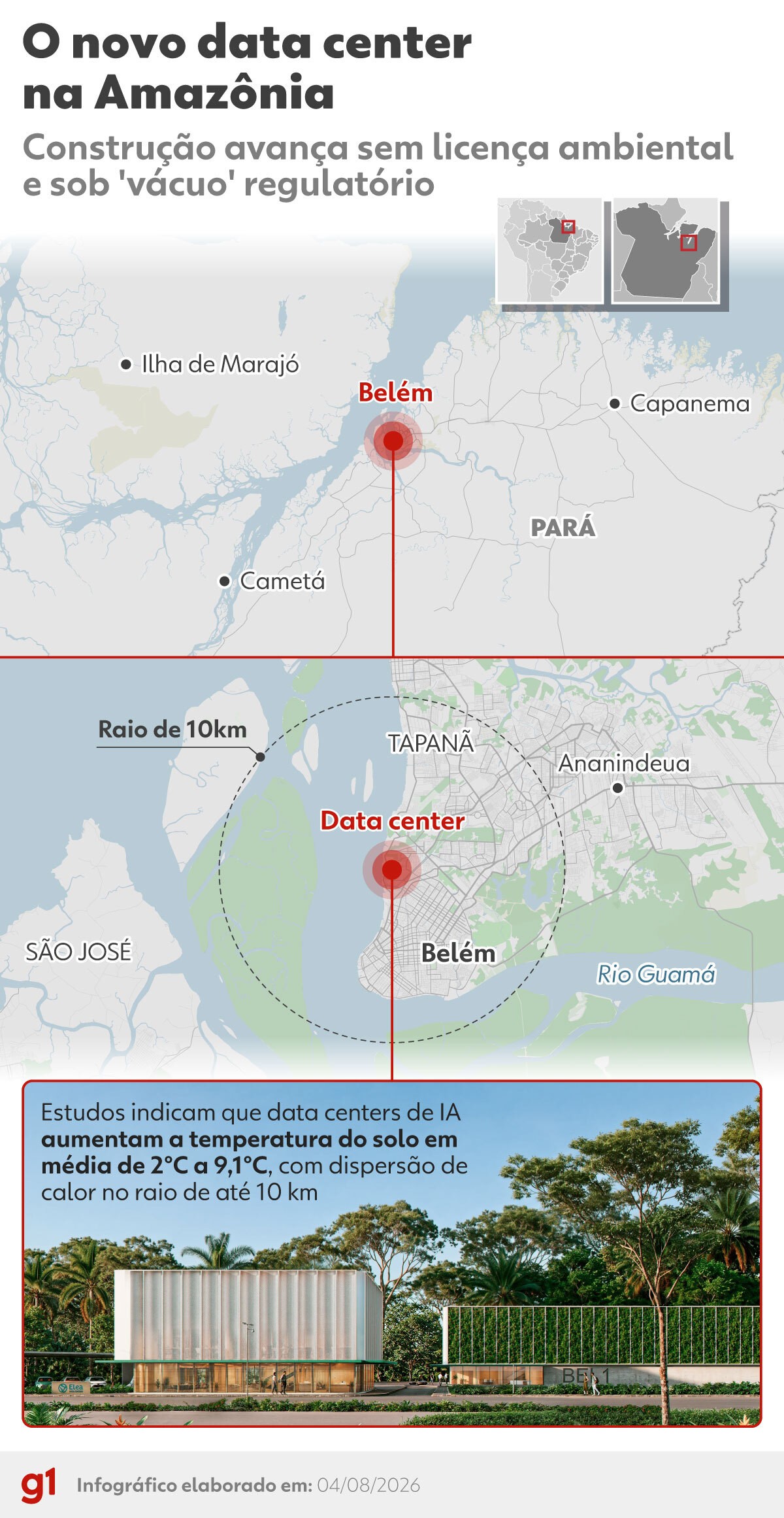 MPPA investiga risco de ilhas de calor com instalação de data center em Belém