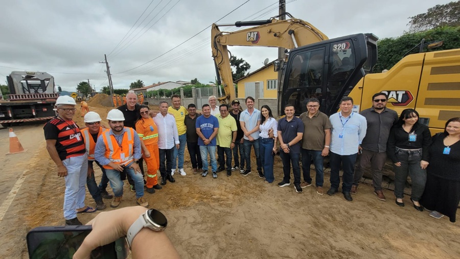 Rogério Marinho e Coronel Hélio visitam obras da Adutora do Agreste no Rio Grande do Norte