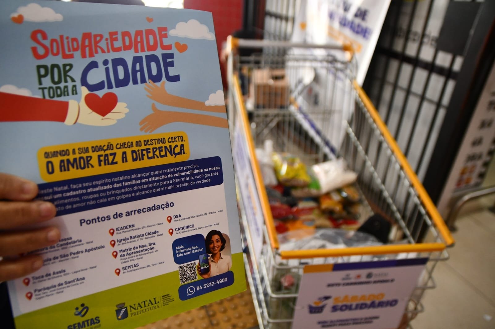 Ação de solidariedade em Natal arrecada 2,5 toneladas de alimentos