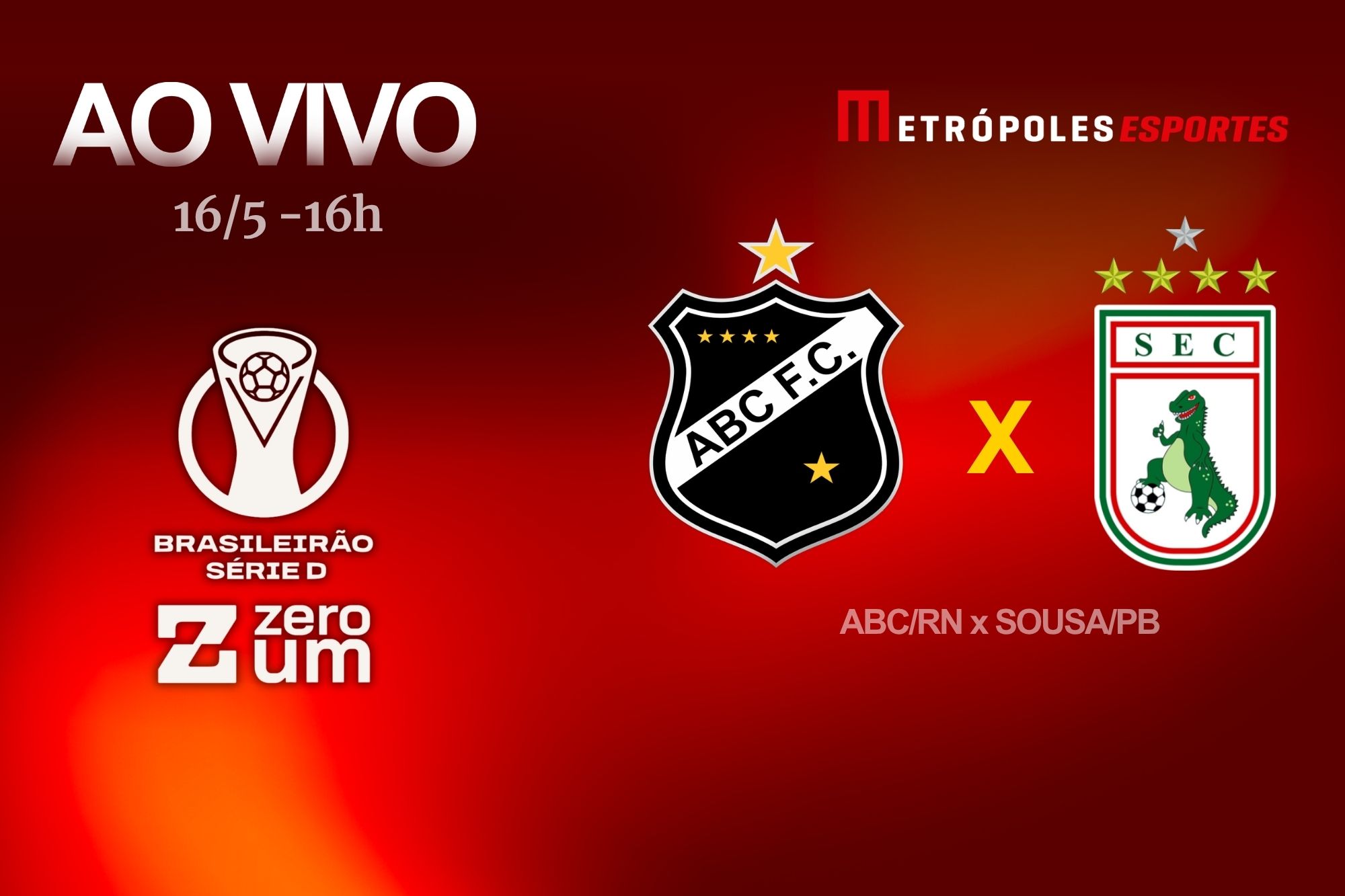 Metrópoles Esportes transmite ABC-RN x Sousa-PB pelo Brasileirão Série D