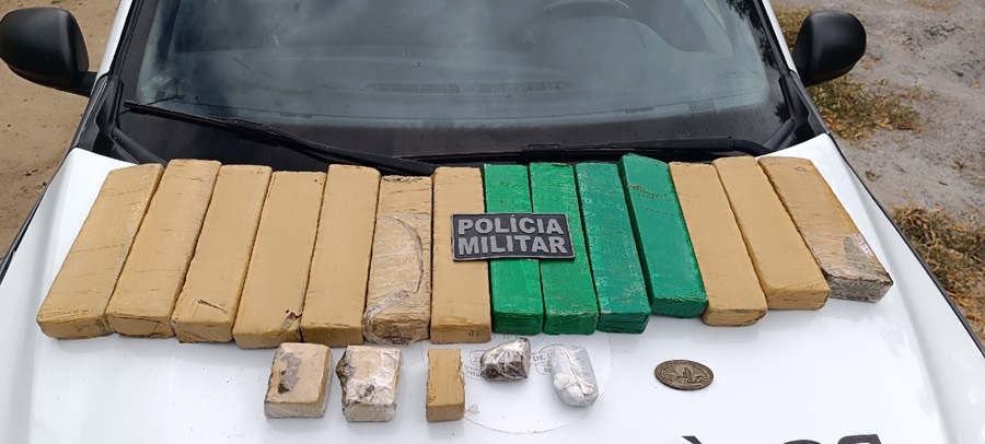 Polícia Militar apreende 14 kg de maconha e prende suspeito após perseguição na BR-304