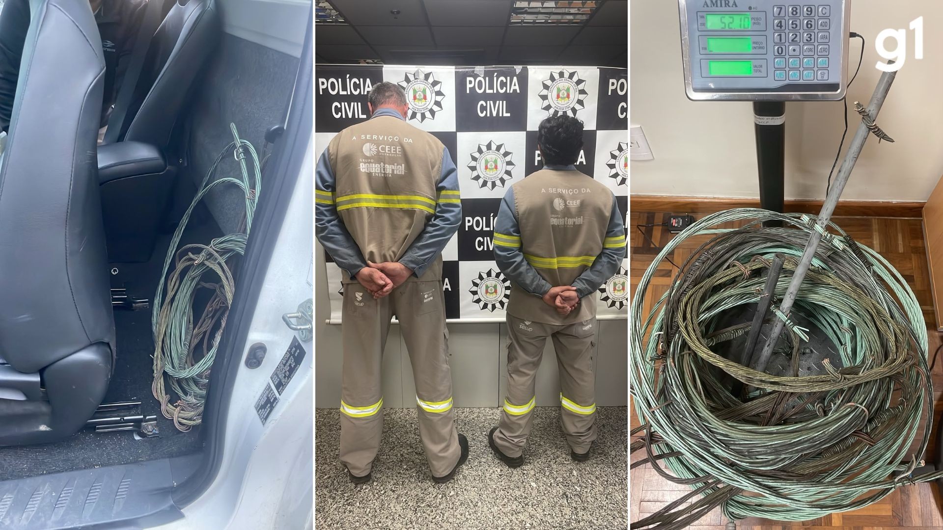 Funcionários terceirizados da CEEE Equatorial presos por furto de cabos em Porto Alegre
