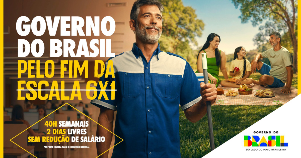 Governo Federal propõe fim da escala 6x1 e reduz jornada para 40 horas semanais
