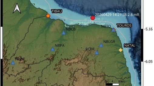 UFRN registra tremor de terra no litoral do RN