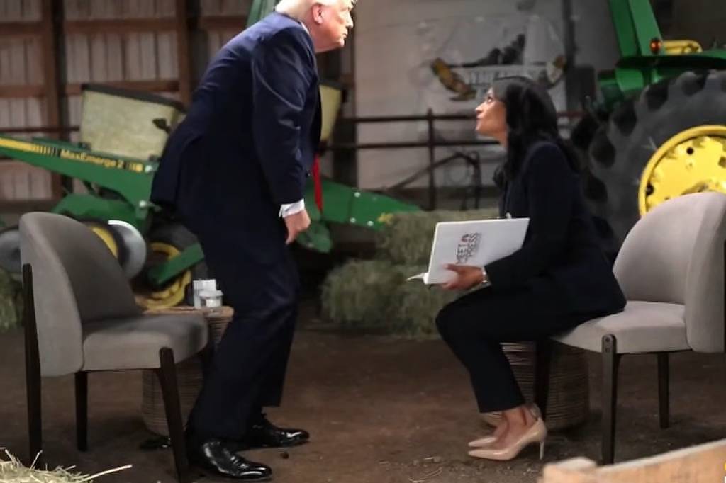 Presidente Donald Trump abandona entrevista após perguntas sobre fundo bilionário e fraude eleitoral