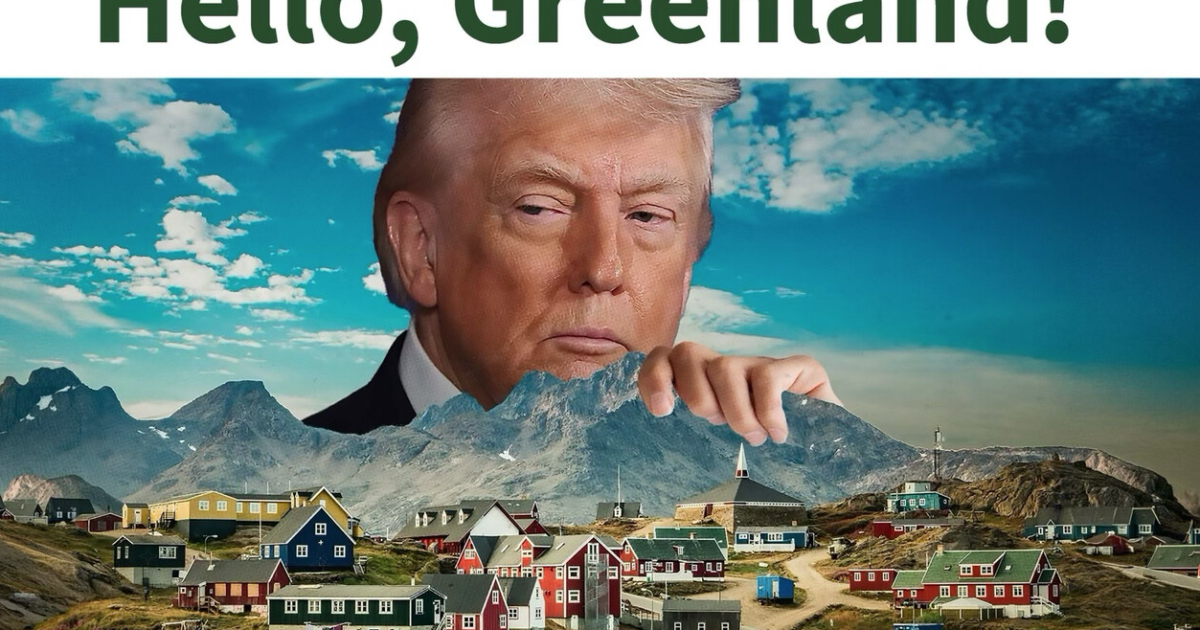 Presidente dos EUA publica montagem segurando a Groenlândia