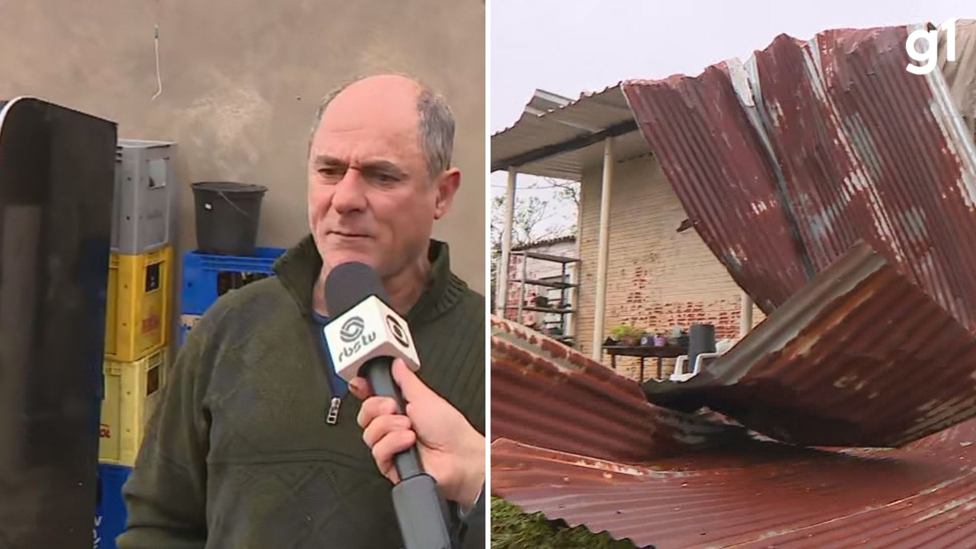 Temporal com granizo destelha centenas de casas e deixa desalojados no RS