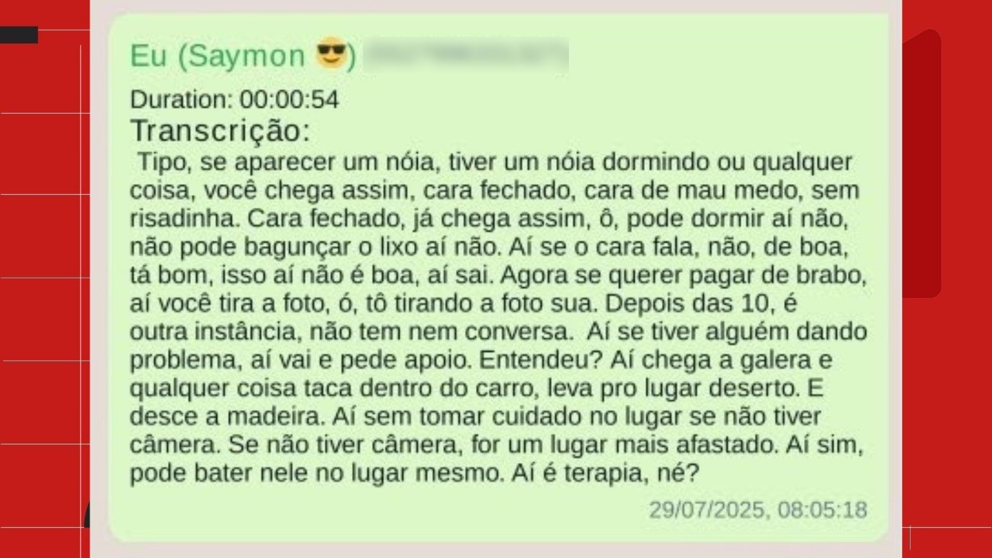 Mensagens revelam crueldade de vigilantes que torturavam pessoas em situação de rua no ES
