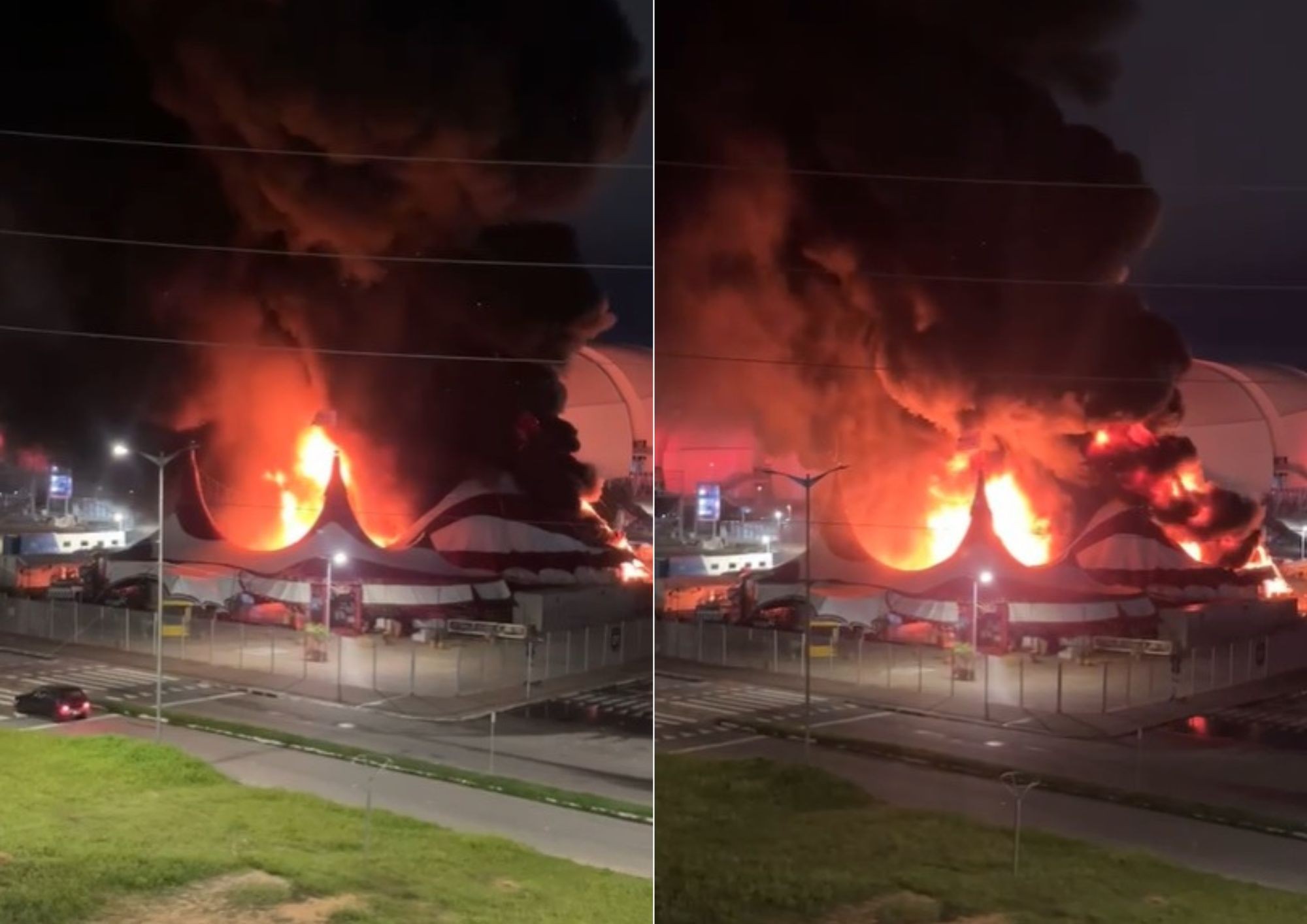 Incêndio atinge Circo do Tirullipa em Natal; Corpo de Bombeiros controla chamas