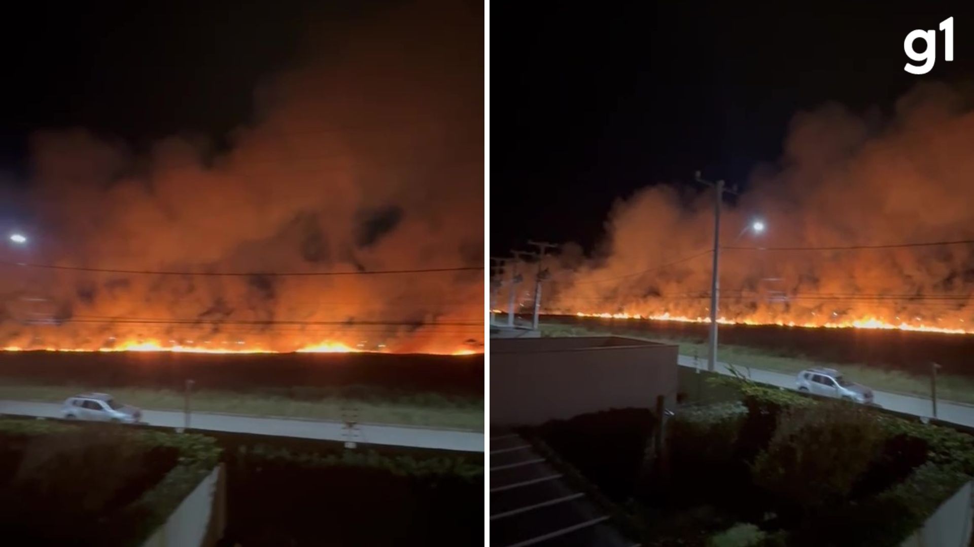 Incêndio de grandes proporções atinge vegetação no Litoral Norte do RS
