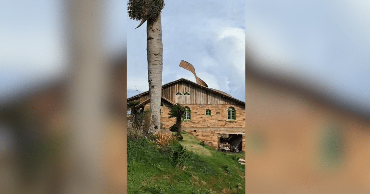 Microexplosão destelha residência em Santa Cruz do Sul após vendaval no RS